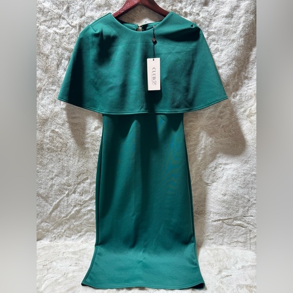 Club L London Green Cape Dress - Picture 6 of 16